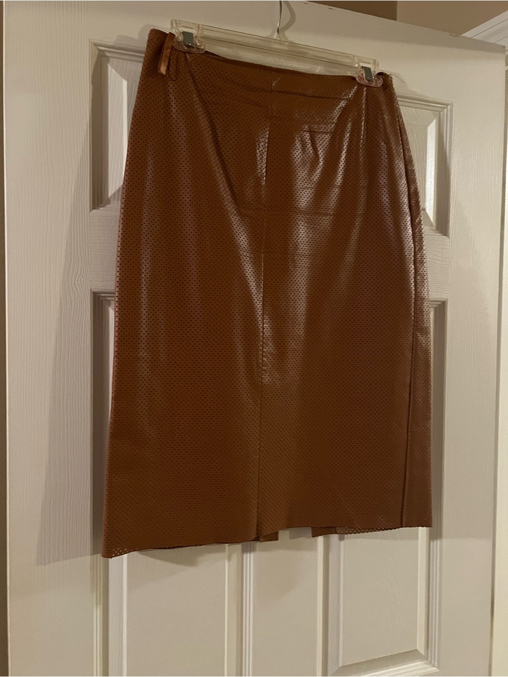 Moda International Brown Faux Leather Pencil Skirt